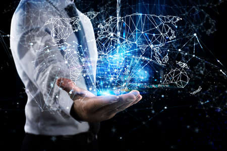 Concept of global interconnection spheres connected each other. System of network conceptの写真素材