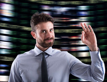 Businessman has success on financial affairsの写真素材