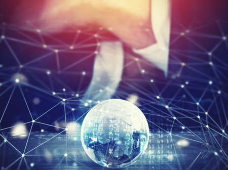 System of worldwide interconnection of internet networkの写真素材