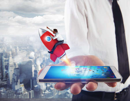 Startup working enterprise. 3D renderingの写真素材