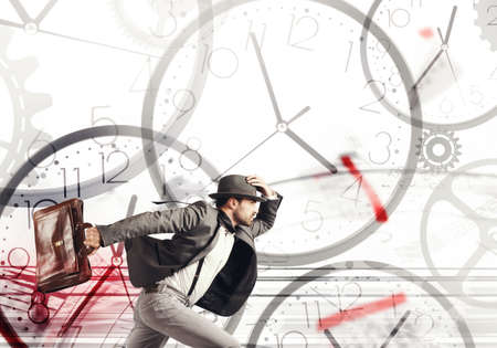 Race against time to meet the deadlinesの写真素材