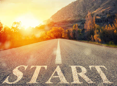Start road of career. Concept of company startup