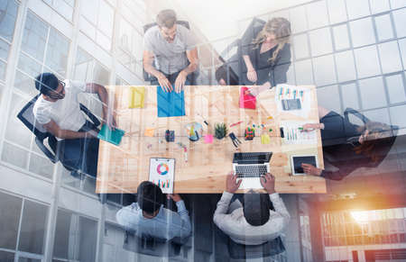 Business person work together in office. concept of teamwork, business partnership and startup....