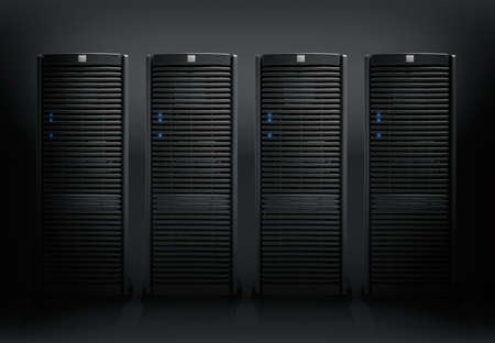 Concept of a data center room with database server