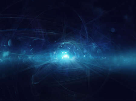 Abstract blue internet  with optical fiber light