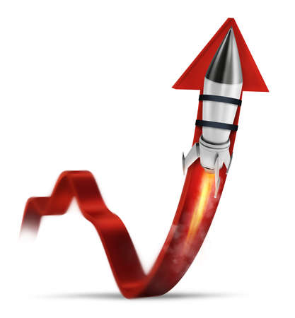 Rocket helps to improve business statistic to grow upの写真素材