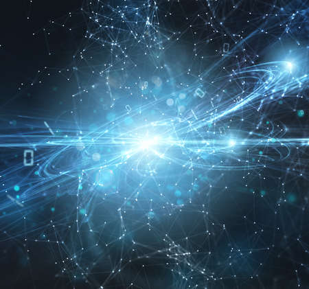 Abstract internet connection network background with motion effects.