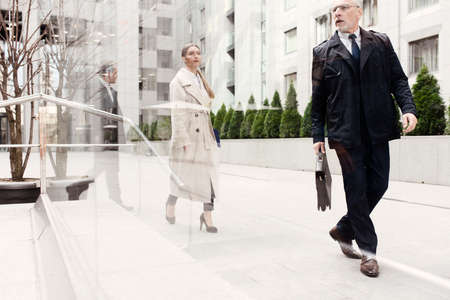 Businessmen that work together outdoors. concept of teamwork and partnership.
