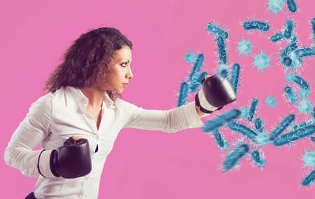 Fight with fists against bacteria and diseases
