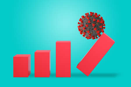 Coronavirus covid-19 crashes statistics and is ready to explode like a bomb. Concept of...