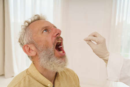 The patient is ready to do a virus test with the doctor