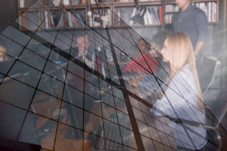 Group of business people work together in officeの写真素材