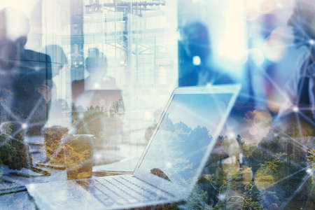 Group of business people work together in officeの写真素材