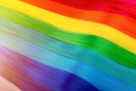 Hair of many colors like the rainbowの写真素材
