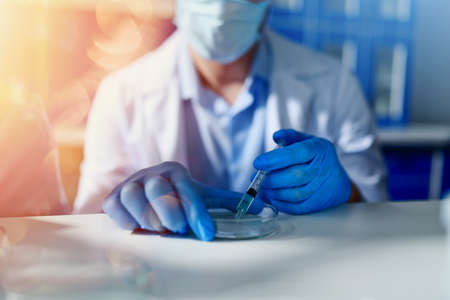 Medical study of vaccine against virus infectionの写真素材