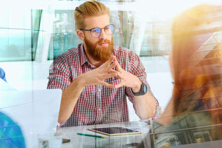 Business people that work together in office as teamwork and partnerの写真素材