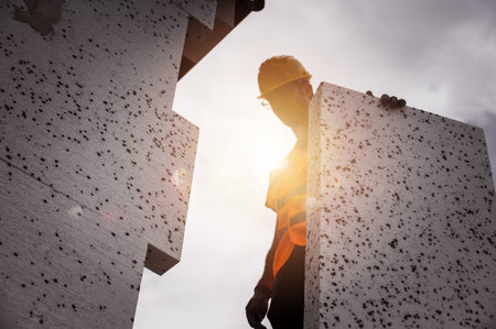 Polystyrene thermal cladding for energy saving on a construction site