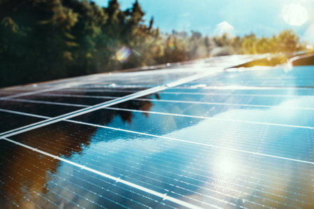 Renewable energy system with solar panel on the roof