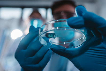 Medical science laboratory and bacteria research against covid-19 coronavirusの写真素材