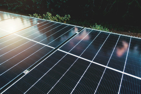 Renewable energy system with solar panel on the roof