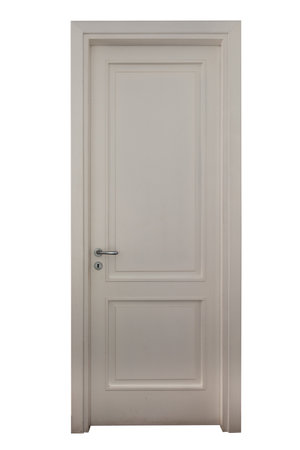 Image of a white door. concept of new business opportunities and choicesの写真素材