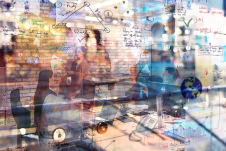 Group of business people have a meeting together in officeの写真素材