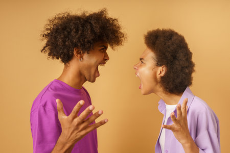 Husband and wife have problems and a difficult relationshipの写真素材