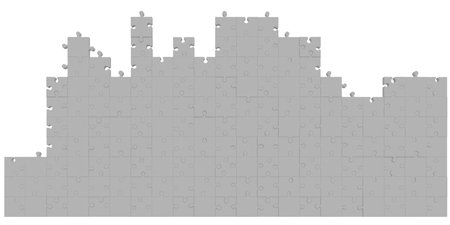 3d rendering of a wall made of puzzlesの写真素材