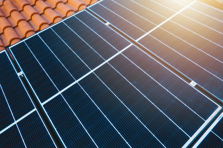 Renewable energy system with solar panel on the roof