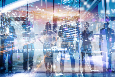 Group of business people work together in officeの写真素材