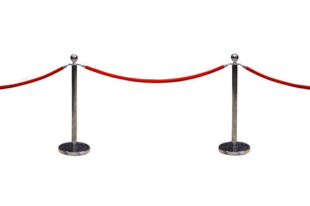 Closed event of vip zone delimited by barriers red rope lineの写真素材