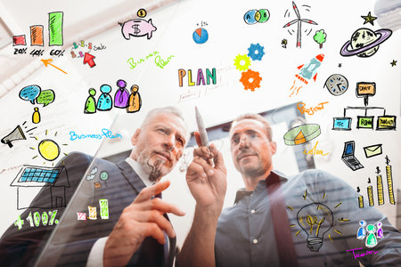Team of business people work together on a new creative project