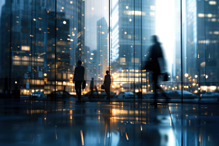 Blurred background of business people in a office. Generative AIの素材