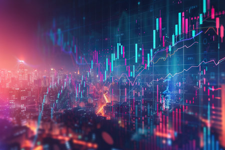 Background of financial stock trading abstract. Generative AIの素材
