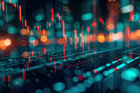 Background of financial stock trading abstract. Generative AIの素材