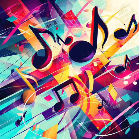 Background of vibrant music pattern. Generative AIの素材