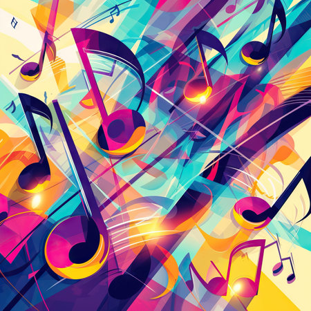 Background of vibrant music pattern. Generative AIの素材