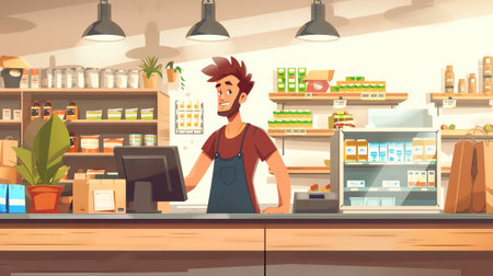 Counter of cafeteria ready for an espresso. Generative AIの素材