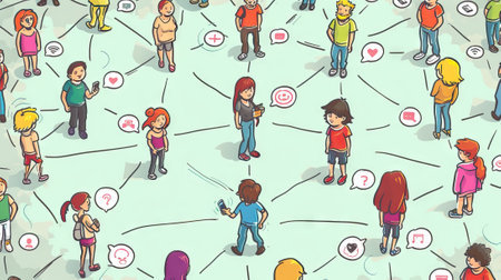 Concept of internet social network communication. Generative AIの素材