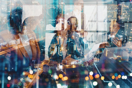 Business people in office work together during a meeting