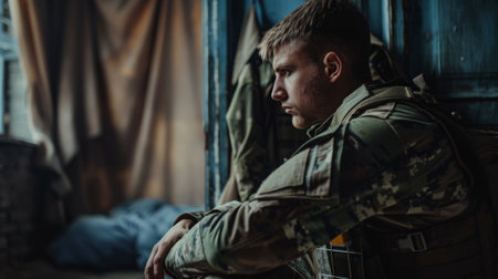 Soldiers struggle with the traumas of war, battling depression and anxietyの素材