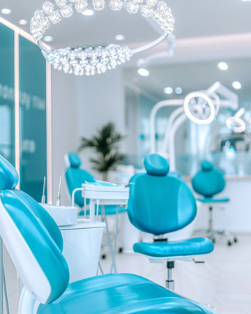 Modern dental clinic interior design with chair and lampの素材