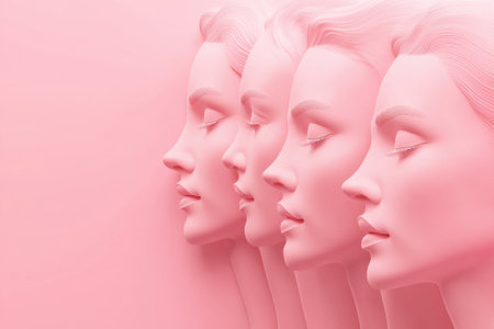 Pink mannequins representing women for international womens day celebrationの素材