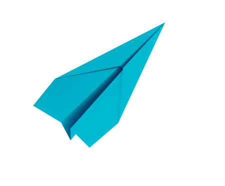 Ambition and target concept with paper plane. 3d renderingの写真素材
