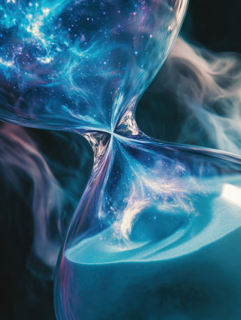 Hourglass measuring the flowing spacetime continuum with smokeの素材