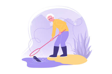 Environmental care, volunteering, ecology conceptのイラスト素材