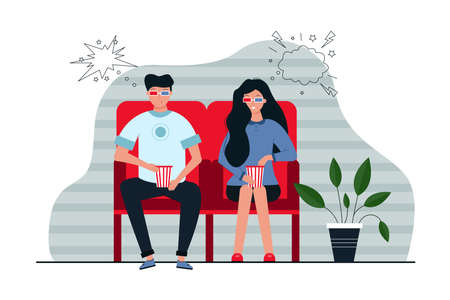 Couple, film, recreation, friendship conceptのイラスト素材