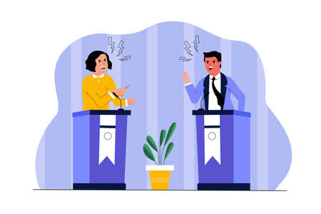 Politics, meeting, debate, communication, business, election conceptのイラスト素材