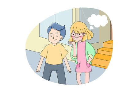 Buy, drink, technology, shopping concept. Young schoolgirls kids children pupils characters customers buying drinks beverages at vending machine. NFC service contacless payment technology illustrationのイラスト素材