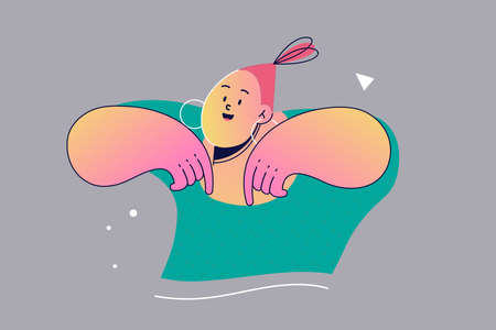 Buy, drink, technology, shopping concept. Young schoolgirls kids children pupils characters customers buying drinks beverages at vending machine. NFC service contacless payment technology illustrationのイラスト素材